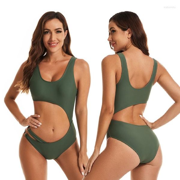 Mulheres de banho feminina Mulheres 2023 Pieces sólidas sexy femininas esculturas de maiô feminino 1 pedaço de trajes de banho de biquíni