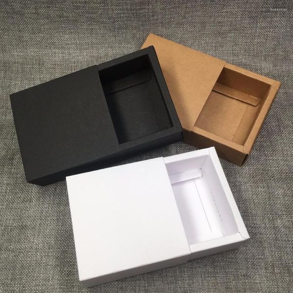 Embrulho de presente 50pcs kraft caixas de embalagem caixa de gaveta de papel em branco armazenamento diy para sabonete artesanal/presentes/artesanato/jóias/doces/bolo/rosa