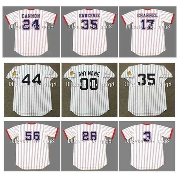 QQQ8 AIR01 Vintage 1978 1969 Jersey de beisebol Hank Aaron Dale Murphy Phil Niekro Jimmy Cannon Wynn Bob Horner Gene Garber Phil Knucksie Andy Channel Jim Jim