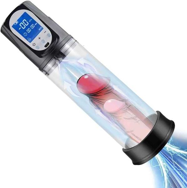 Elektrische Penis -Vakuumpumpe für Männer sofortige Erektion und Vergrößerung mit LCD -Display -Sexspielzeugpumpen Vergrößere beste Qualität