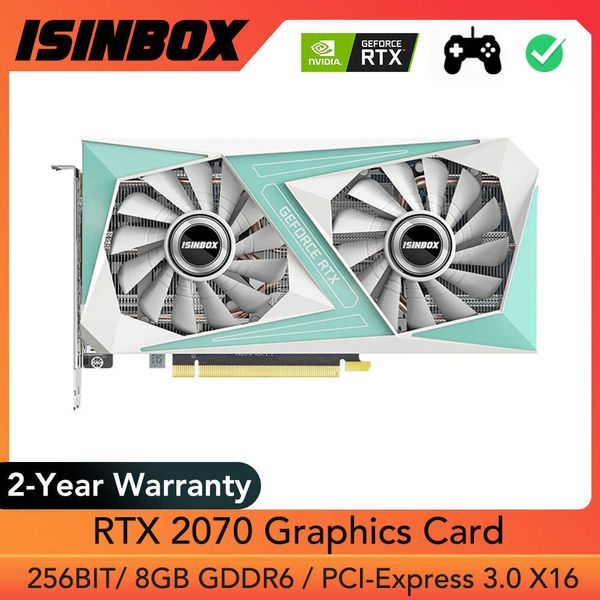 Grapecard Isinbox RTX 2070 8GB GDDR6 256 -битная видеокарта для NVIDIA GEFORCE RTX 2070 8 ГБ 256 BIT 3XDP HD SLOTS PC GPU