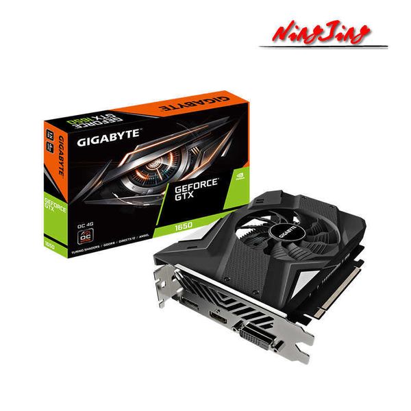 Gigabyte GTX 1650 D6 OC 4G Новый GDDR6 12000 МГц 128 -битный видеокарты ATX Поддержка GPU Поддержка рабочего стола Материнская плата ЦП