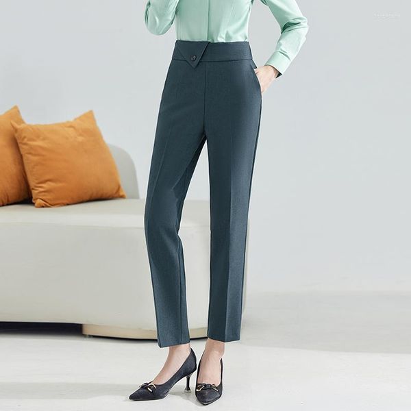 Pantaloni da donna Donna Fahion Colori nero verde acqua di alta qualità Business Casual per ufficio da donna Pantaloni da lavoro alla caviglia