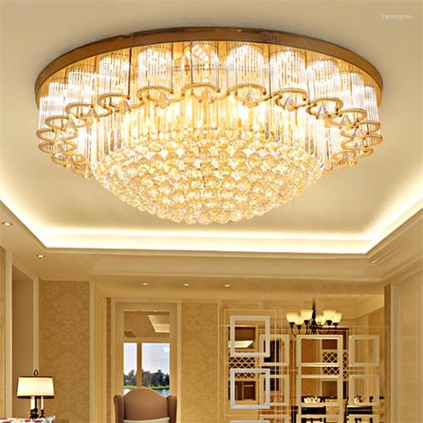 Luces de techo Lámpara de cristal redonda minimalista moderna Ambiente Sala de estar LED Dormitorio cálido Lámparas de comedor