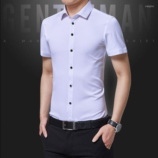 Camicie casual da uomo 2023 Camicia a maniche corte da uomo di tendenza moda coreana estiva Gioventù Slim Più taglia M-XXXL 4XL 5XL