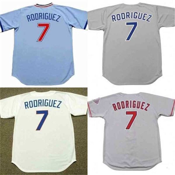 qqq8 C202 Herren 7 IVAN RODRIGUEZ 1993 Baseball-Trikot oder Trikot mit beliebigem Namen und Nummer