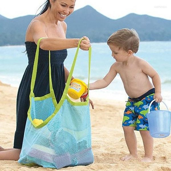 Borse portaoggetti Protable Kids Sand Away Borsa a rete Bambini Giocattoli da spiaggia Vestiti Asciugamano Giocattolo per bambini Articoli vari Cosmetici da donna