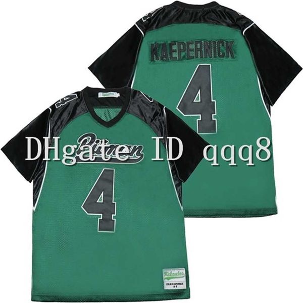 qqq8 de alta qualidade 1 hhigh school pitman #4 colin kaepernick jersey grenn 100% costura de futebol americano jersey size s-xxxl