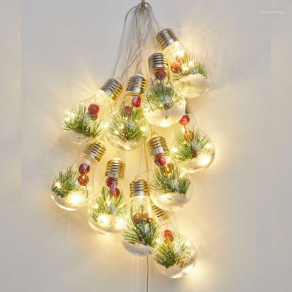 Saiten Led Weihnachten Glühbirne String Zimmer Dekoration Baum Kiefer Nadel Rote Frucht Laterne Lichter