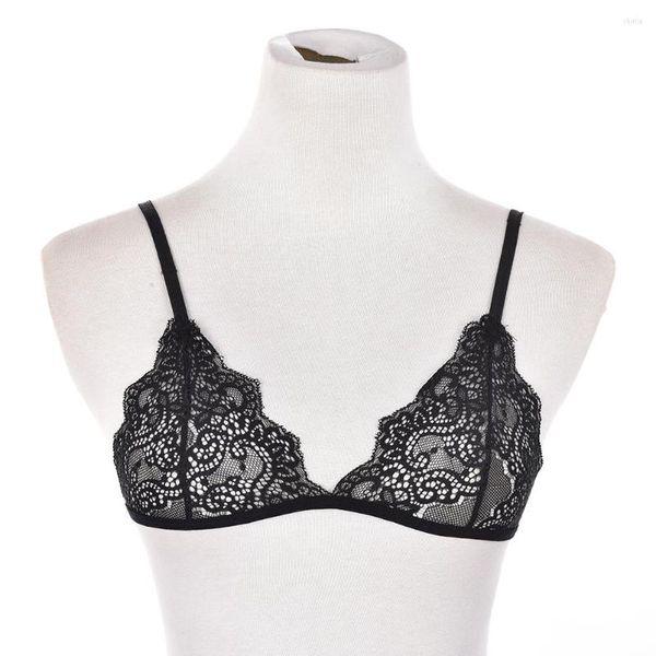 Tanques femininos de moda sexy cílios de moda bralette fofa top top tops íntimos tops pretos sutiã de renda sem fio xícaras brassiere