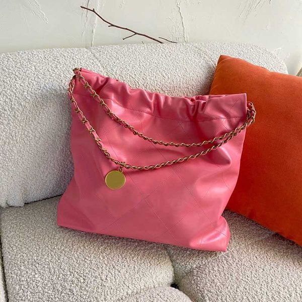 Borsa messenger di lusso borse shopping nere pelle cerata hardware oro rosa designer monospalla donna pendolarismo custodia in pelle moda catena carina