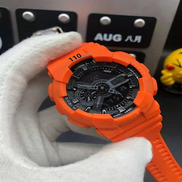 Military Sports Mens relógios analógicos Digital LED G110 Resistente a pulseiras Resistentes a pulseiras homens eletrônicos Silicone Watch Gift Box Montre de294a