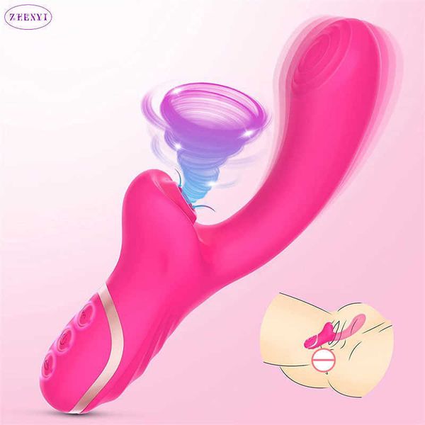 Articoli di bellezza Succhiamento a basso rumore Vibrazione Schiaffo Bastone per massaggio Modalità multiple sexy Stuzzica Doppia testa Vibratore Plug anale Giocattolo per masturbazione femminile