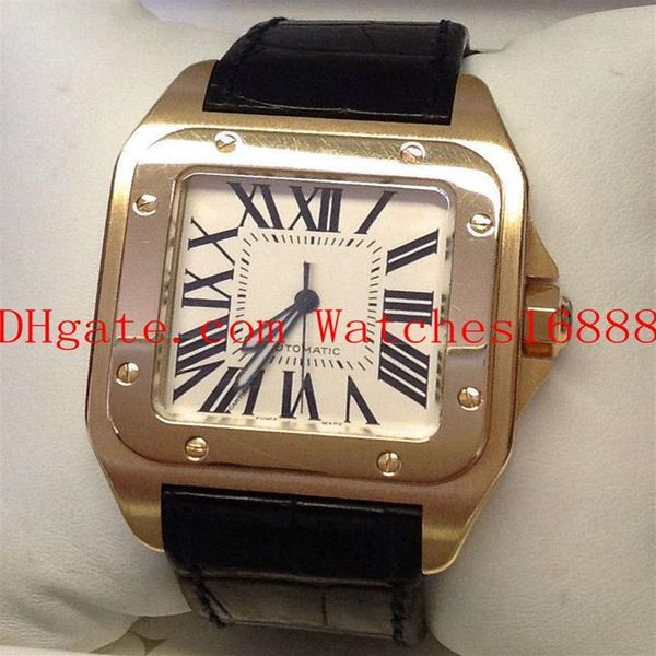 Fabriklieferant 100 XL 18 Karat Gelbgold W20071Y1 Automatische mechanische Herrenuhr Herrenarmbanduhren Lederseil 244j