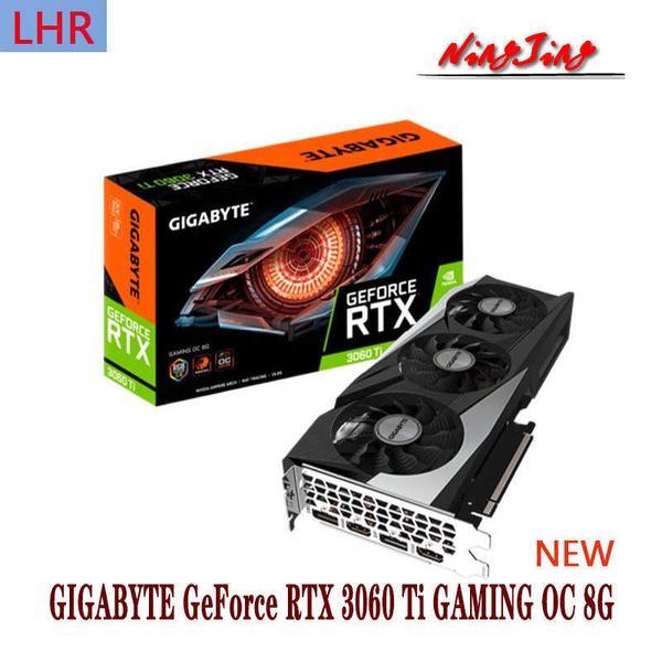 Gigabyte geForce RTX 3060 TI GAMING OC 8G 1400MHZ GDDR6 ATX RTX 3060TI SUPORTE AMD INTEL Desktop CPU LHR NOVO