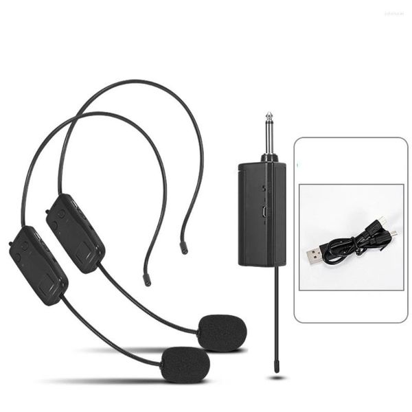 Mikrofone 2,4 G Drahtloses Mikrofon Megaphon Headset Funkmikrofon mit 3,5 mm bis 6,5 mm Adapter/Headset-Sender für den Unterricht von Reiseleitern