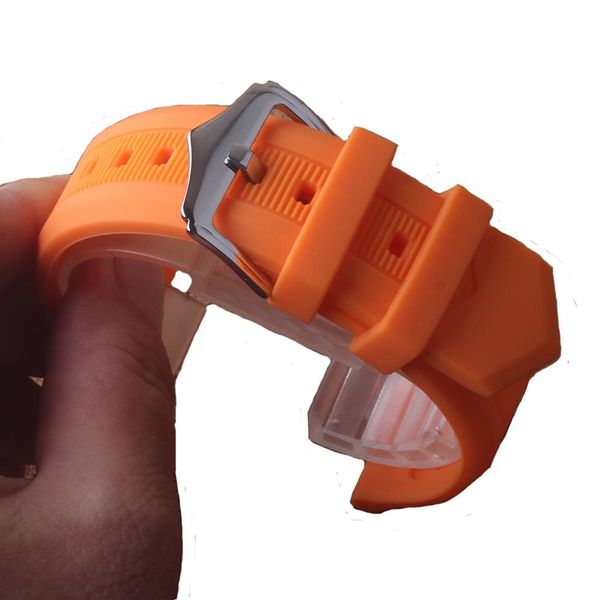 Novo 12mm 14mm 16mm18mm 19mm 20mm 22mm 24mm 24mm Silicone Relógio Bandas de relógio Orange Sports Smart Watch Strap Watch Acessórios Brace2483