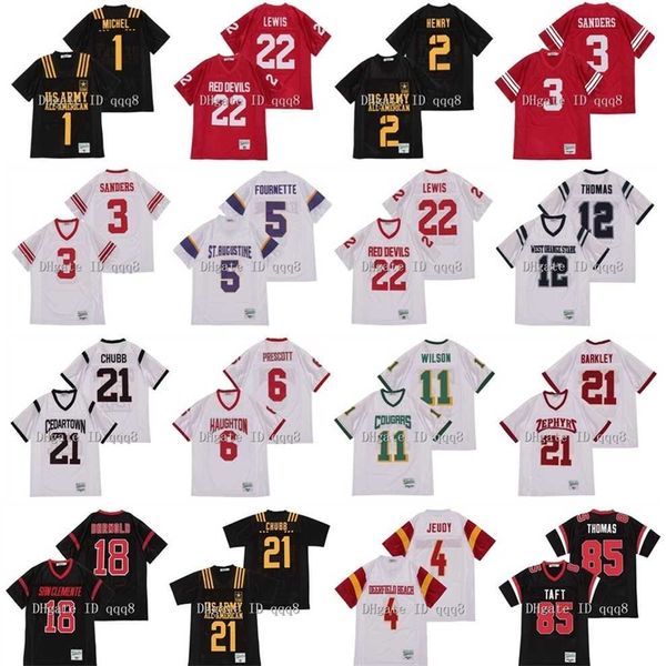 QQQ8 Penn Carta Matt Ryan Leonard Fournette Russell Wilson Cougars Earl Thomas Nick Chubb Saquon Barkley Zephyrs High School Futebol Jersey