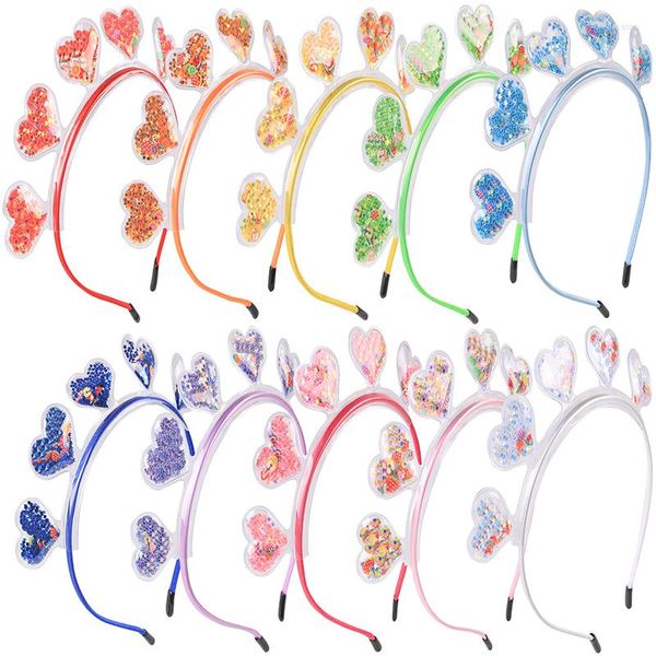 Acessórios para o cabelo 10 faixas coloridas para meninas de 1,5 polegada Mini Sweet Heart Head Band With Star Party Hairbands Kids Child