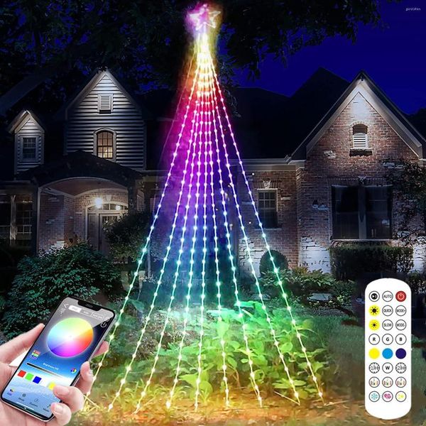 Strings Smart LED String Lights Bluetooth App Control Remote Fairy Garland para Janela de Árvore de Natal Decoração Navidad Decoração