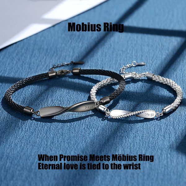 party Mobius anello coppia bracciali un paio di braccialetti intrecciati modelli maschili e femminili commemorativo regalo di San Valentino alla moda fidanzata