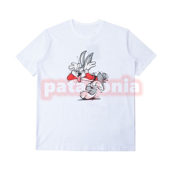 Homens feminino redondo pescoço camiseta designer mass de manga curta casais casais de impressão de coelho