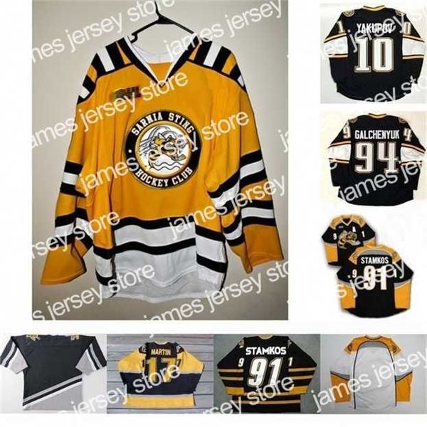 College Hockey Wears Nik1 Sarnia Sting 10 Nail Yakupov 91 Steven Stamkos 94 Alex Galchenyuk 17 Martin Mens Womens Youth cusotm любое имя любой номер Хоккейная майка