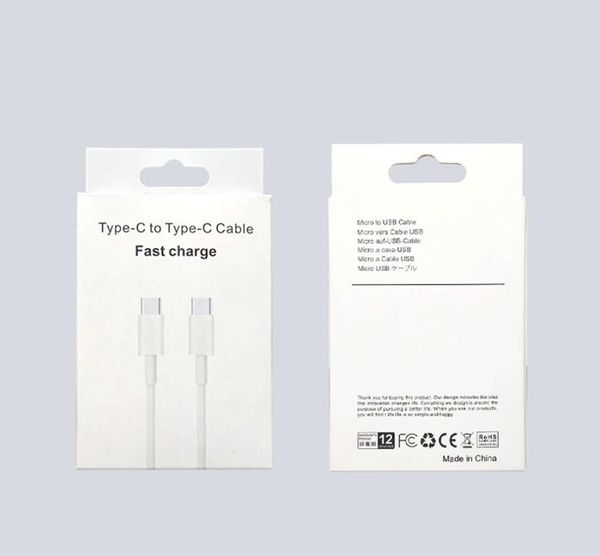 Tip-c Hızlı hızlı Şarj kabloları veri Kablosu Mikro USB Samsung HTC Huawei xiaomi Nubia beyaz 3ft perakende kutusu ile