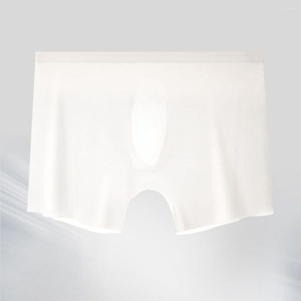 Unterhosen Männer Solide Ultradünne Unterwäsche Männlich Atmungsaktiv Sexy Transparent Bequem Eis Seide Boxer Briefs Schlüpfer Höschen