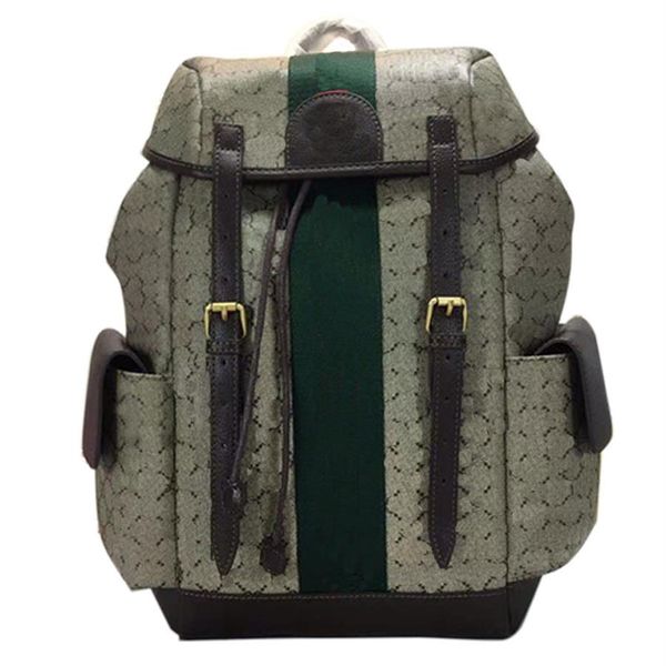 Sırt çantası çanta seyahat çantaları büyük kapasiteli paket tuval klasik harfler kırmızı yeşil dokuma iç cep gerçek deri patc231x