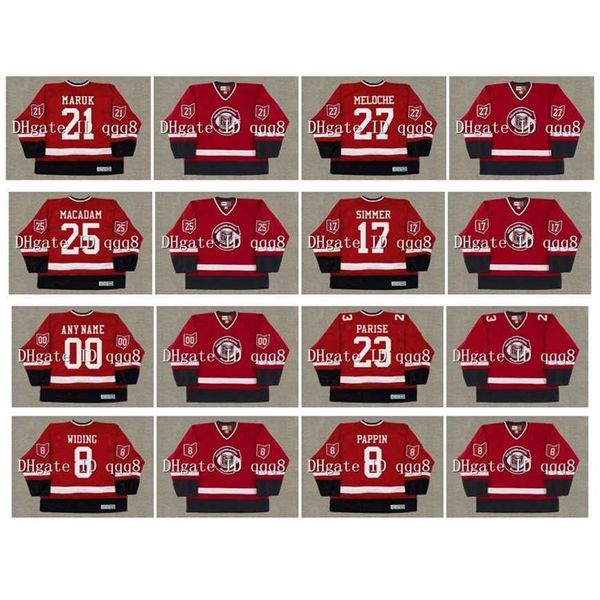 q888 1976 Maglie vintage Cleveland Barons 27 GILLES MELOCHE 23 J.P. PARISE 8 JUHA WIDING 8 JIM PAPPIN 25 AL MACADAM CHARLIE SIMMER Hockey personalizzato