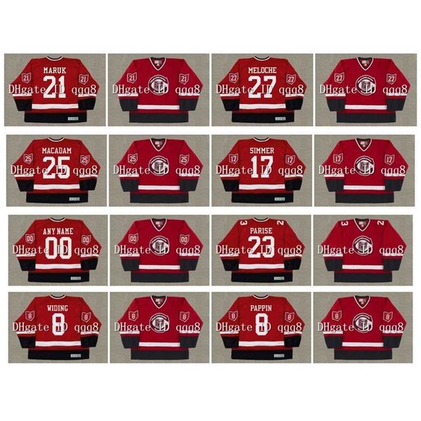 qqq8 Maglie vintage Cleveland Barons del 1976 27 GILLES MELOCHE 23 J.P. PARISE 8 JUHA WIDING 8 JIM PAPPIN 25 AL MACADAM CHARLIE SIMMER Hockey personalizzato