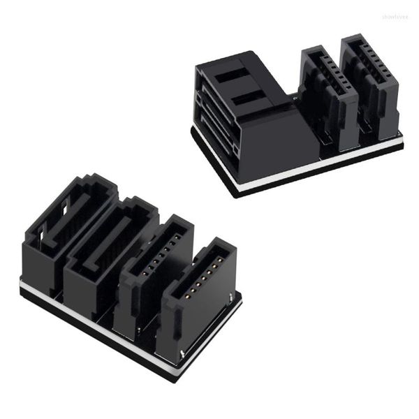 Cabos de computador 10pcs/lote 90/180 graus angulares SATA 6GB 7pin Adaptador feminino para masculino para comprimidos de mesa para a placa-mãe da mesa