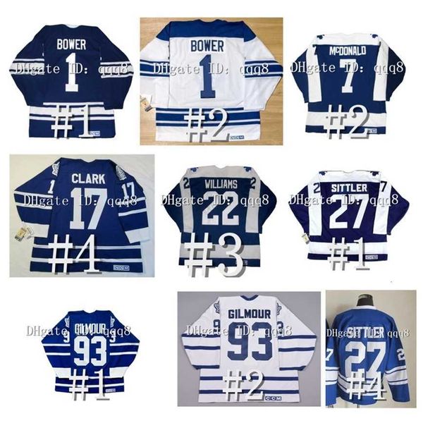 Q888 Vintage Doug Hockey Jersey Wendel Clark Mats Sundin Tim Horton Mike Palmateer Lanny Darryl Sittler Tie Domi Williams