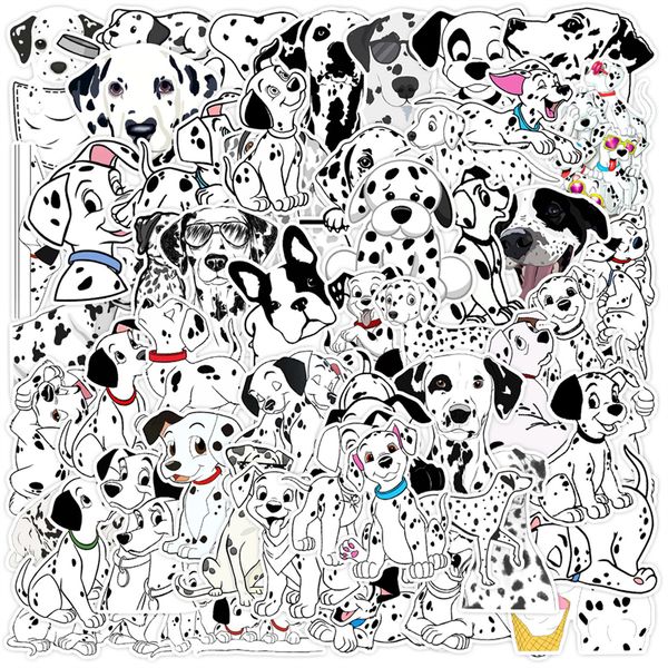 50 Stück Cartoon Tier Dalmatiner Hund Aufkleber für Laptop Scrapbook Telefon Scrapbooking Material Kscraft Hund Aufkleber Bastelbedarf
