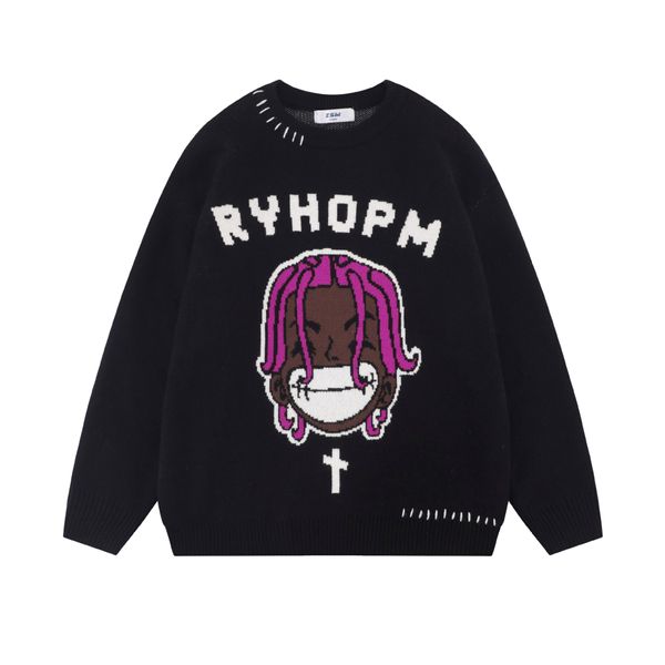 Hip Hop Sweater Street Giyim Harajuku Örme Japon Anime Karikatür Kepon Jumperlar 2023 Sonbahar Moda Günlük Külot Çiftler