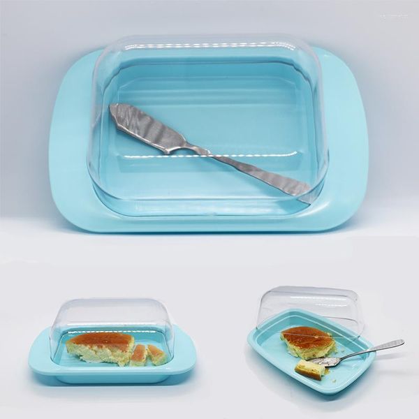 Platten Butter Box Abdichtung mit Holz Deckel Messer Gericht Keramik Keeper Werkzeug Käse Lagerung Tablett Platte Container Für Restaurant küche