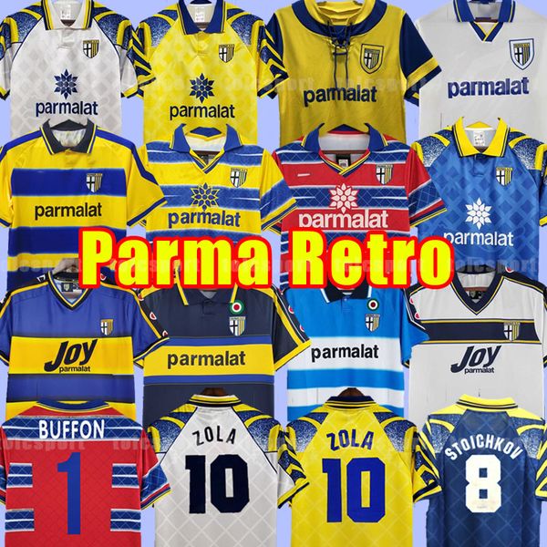 Parma Calcio Retro Palma Soccer Trikots Vintage Football Shirt Kits Stoichkov Buffon Veron 01 02 03 93 95 97 98 99 00 2001 2002 1998 1999 1995 1993 1993 1998 1994