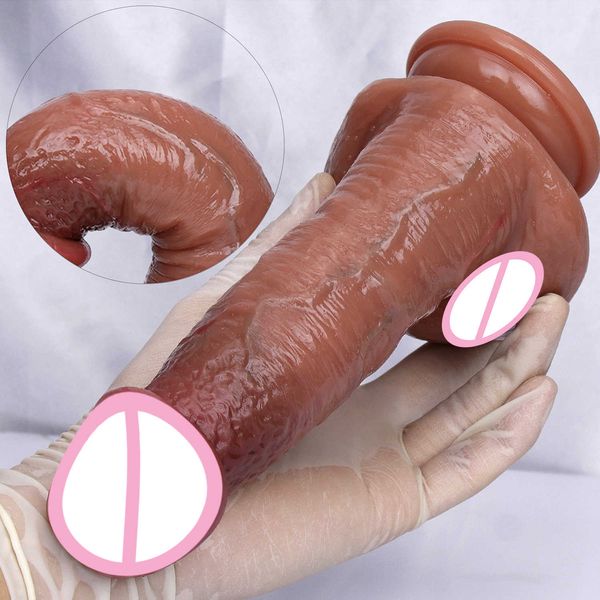 Güzellik ürünleri Yumuşak gerçekçi damarlar cilt hissediyorum kısa yapay penis çift silikon dick vajinal mastürbatlar et penis anal fiş kadınlar için seksi oyuncak erkek