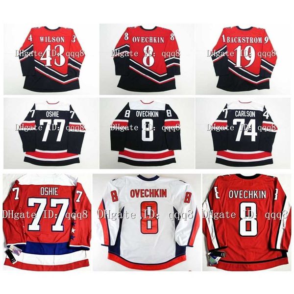 QQQ8 Alexander Ovechkin Hokey Jersey John Carlson Marcus Johansson Johan Larsson Nicklas Backstrom T.J. Oshie Wilson Garnet Hathaway Anthony