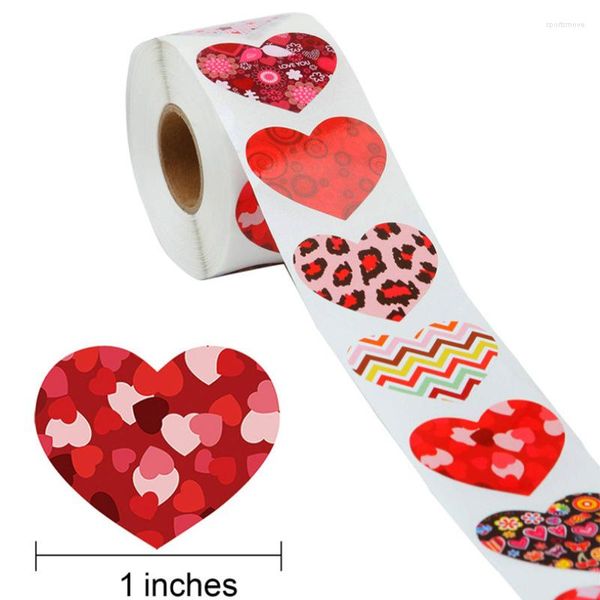 Geschenkpapier-Liebe, selbstklebender Filmaufkleber, Herzform, Valentinstag, Geburtstag, Party, Siegeletiketten, niedliche Aufkleber, Box-Tag, 2,5 cm, 1 Zoll