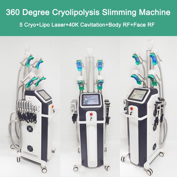 Radiofrequenza ad alta intensità RF Rimozione delle rughe Cryolipolysis Cryo Fat Lipolaser Body Shaping Perdita di peso Drenaggio linfatico Cavitazione 40K Macchina dimagrante