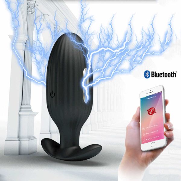 Schönheitsartikel G-Punkt-Stimulator Dildo Vibratoren Bluetooth App Elektrische Schock Männliche Prostata-Massagegeräte Anal Butt Plugs Sexy Spielzeug für Männer Frauen