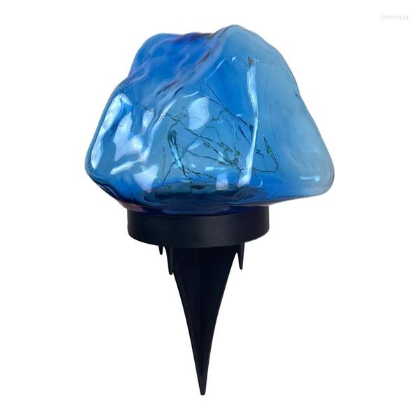 Luzes noturnas jardim solar colorido ip65 impermeável, tipo lâmpada de forma de pedra decoração para pátio de jardim de grama ao ar livre