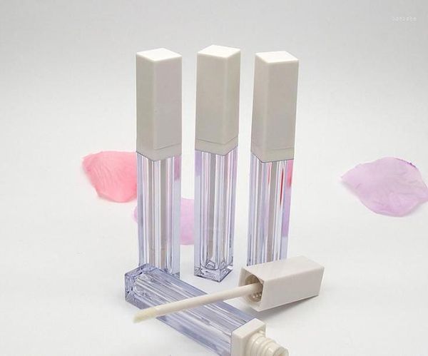 Garrafas de armazenamento 4 ml DIY quadrado transparente viagens portáteis Tubos de brilho labial vazios Batom líquido Batom Batom Recipientes por atacado