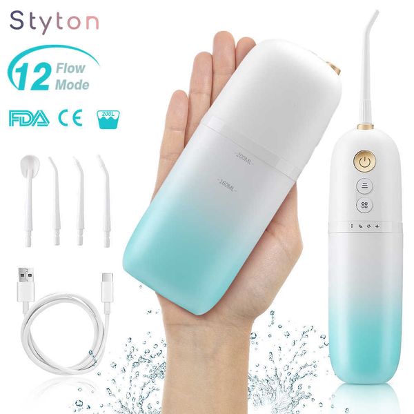 Irrigadores orais Outros Flela de água de higiene Styton para dentes Ipx7 portátil Recarregável 12 modos Irrigador de fio dental com bolsa de viagem 221215