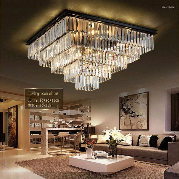 Luzes de teto Crystal LED Light Light Chandelier Luxo pendurado Lâmpada de moda Modern Chandeliers