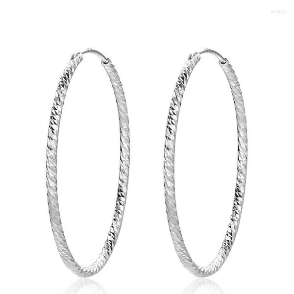 Brincos de argola SA Silrage S925 Mulheres de prata esterlina Moda simples Moda Big Products Cross Border Hoops Large Jóias