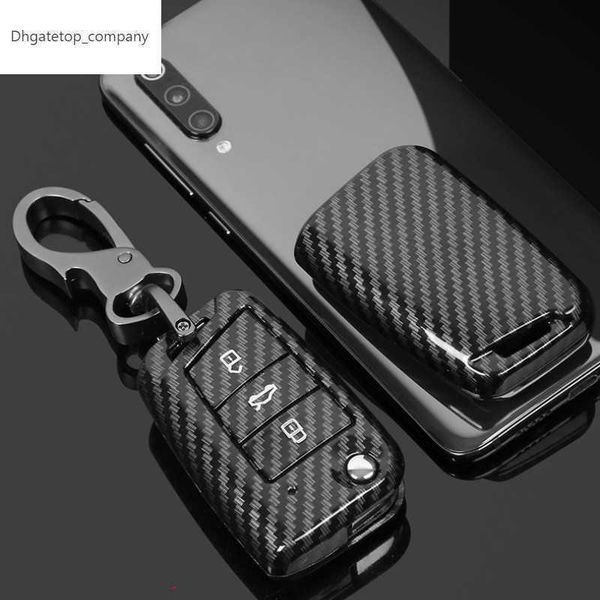 Carbon ABS CELE CHAVE PARA VW VOLKSWAGEN Polo Golf 4 5 6 7 T5 Passat B6 B5 Skoda Octavia A5 Seat Leon Ibiza Ateca KeyChain