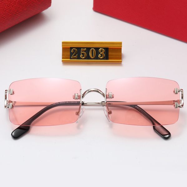 Sonnenbrille Herren Sonnenbrillen Strand Rahmen Frauen Gläser Glas Sonnenbrille Damengläser stilvoller Fashion Metal Muster Designer Sonnenbrille Frau für 5 optionale Glas